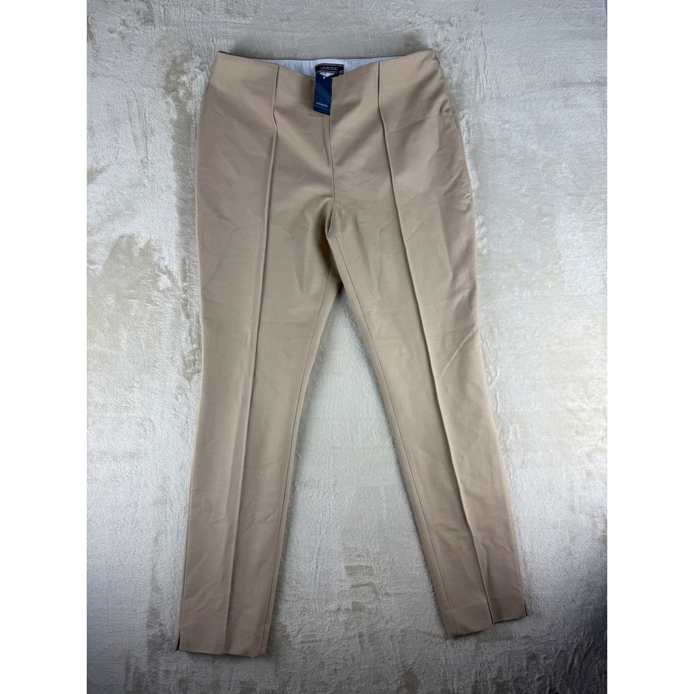 Lands End Womens 12 Mid Rise Slim Leg Bi-Stretch Khaki Pants Side Zip NEW - Picture 3 of 16